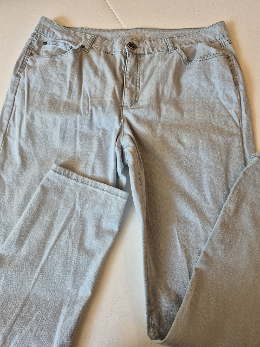 Ruff Hewn Women's Slim Straight Pale Blue Jeans 4791